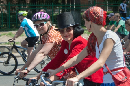 KHARKIV, UKRAINE - MAY 19: Action within the Ukrainian Bicycle Day in Kharkiv, Ukraine on May 19, 2013のeditorial素材