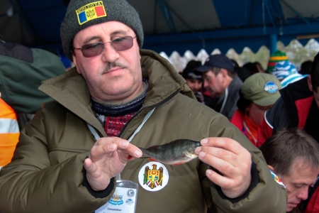 KHARKIV REGION, UKRAINE - FEBRUARY 6: Eighth World Ice Fishing Championship in Kharkiv region on February 5-6, 2011のeditorial素材