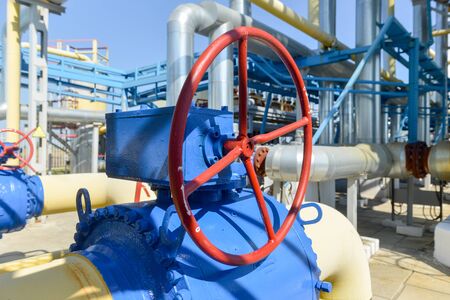 Gas compressor station in bright sunny summer dayの写真素材