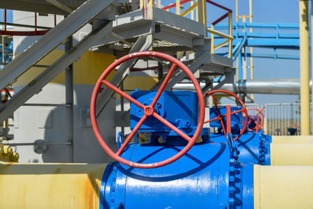 Gas compressor station in bright sunny summer dayの写真素材