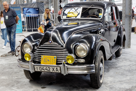 Kharkiv, Ukraine - May 19, 2018: Retro car black BMW 340 manufactured in 1949 is presented at the festival of vintage cars Kharkiv Retro Rally - 2018 in Kharkiv, Ukraine on May 19, 2018のeditorial素材