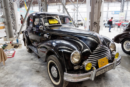 Kharkiv, Ukraine - May 19, 2018: Retro car black BMW 340 manufactured in 1949 is presented at the festival of vintage cars Kharkiv Retro Rally - 2018 in Kharkiv, Ukraine on May 19, 2018のeditorial素材