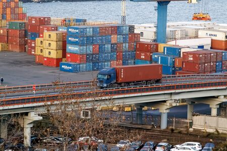 Sea port for loading and unloading ships in Odessa.の写真素材