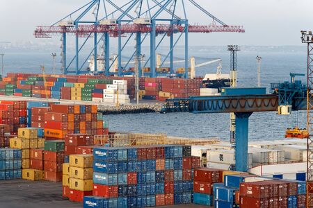 Sea port for loading and unloading ships in Odessa.の写真素材