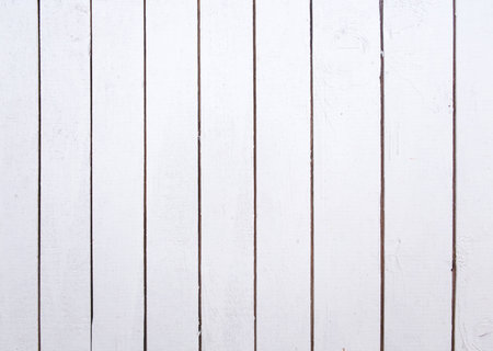 Texture of white wooden board. Old backgroundの写真素材