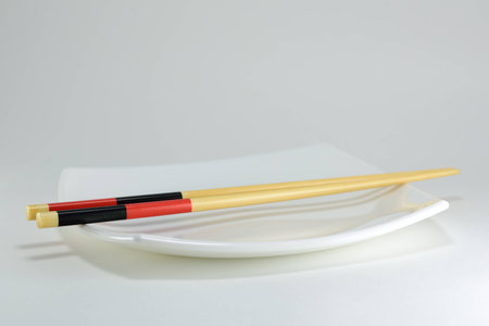 Sticks of sushi isolated in white の写真素材