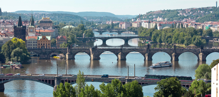 View of central bridges of Pragueのeditorial素材