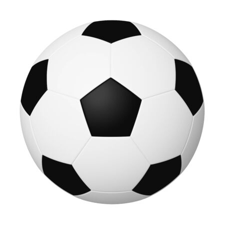 Classic soccer ball isolated on whiteの写真素材
