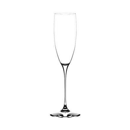 Empty champagne glass isolated on white.の写真素材