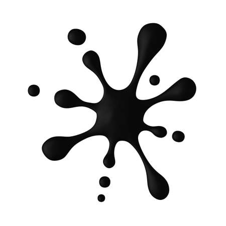 Black paint blot on white background.の写真素材