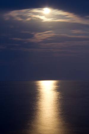 Lunar path  on the Black Sea.の写真素材