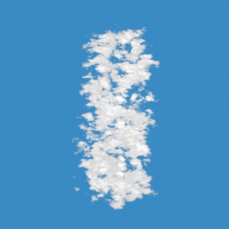 Letter I, made of clouds, on blue sky background の写真素材
