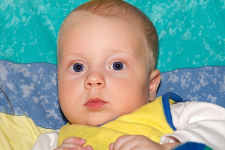 Portrait of 5-months old baby boy の写真素材