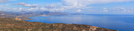 Panoramic view of Mirabello Bay in Crete, Greece.の写真素材