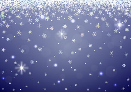 Abstract  winter background with various snowflakes.のイラスト素材