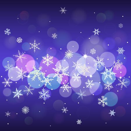 Abstract winter bokeh  background with snowflakes.のイラスト素材