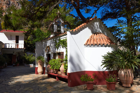 Agios Georgos chapelle Selinari in Crete, Greece.の写真素材