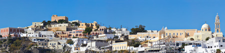 Panoramic view of the Fira (Thira), Santorini, Greece.の写真素材