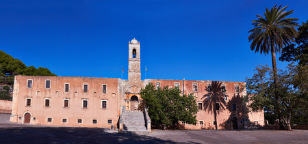 Monastery of Agia Triada facade in Crete, Greece.の写真素材