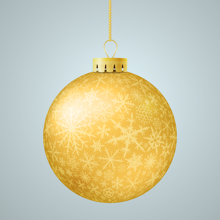 Realistic gold vector Christmas ball.のイラスト素材