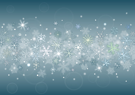 Seamless winter background with various snowflakes.の写真素材
