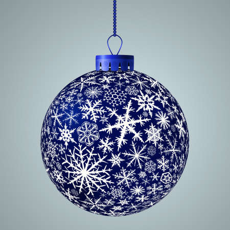 Realistic dark blue vector Christmas ball.のイラスト素材