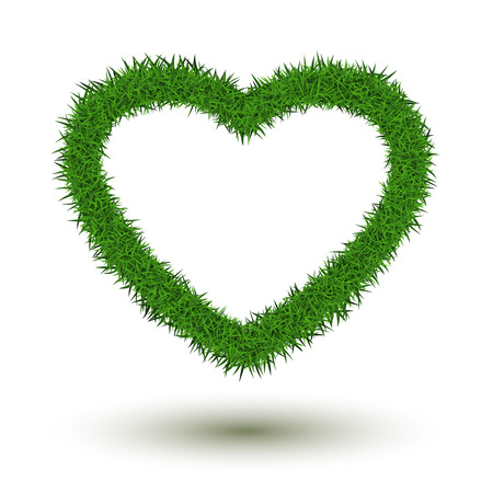 Grass heart isolated on white background.のイラスト素材