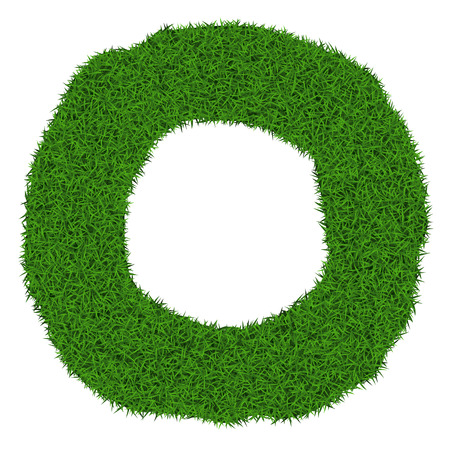 Rotund grass frame with copy-space on white background, vector illustration.のイラスト素材