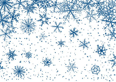 Abstract christmas background with blue snowflakes.のイラスト素材