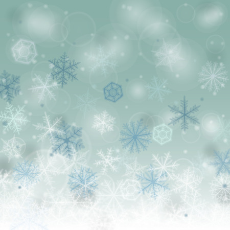 Abstract winter background with various snowflakes.のイラスト素材