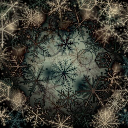 Decorative abstract christmas background with snowflakes.のイラスト素材