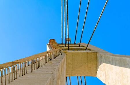 Suspension bridge towerの写真素材