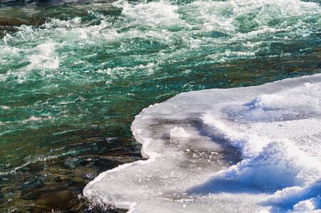 Winter river water streamの写真素材