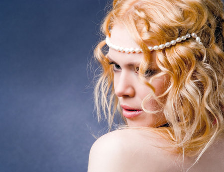 A young beautiful model girl glamour portrait