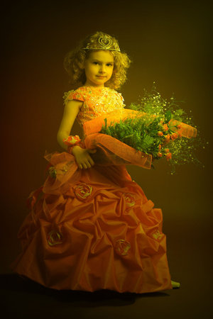 Pretty little princess portrait. White balance correctedの写真素材