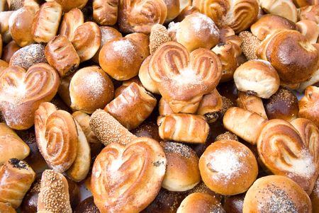 Tasty buns closeup backgroundの写真素材