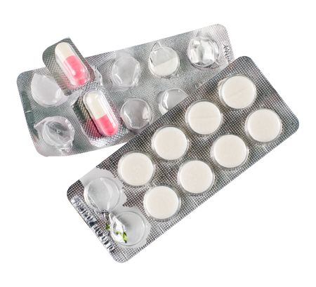 Two silver pills blistersの写真素材