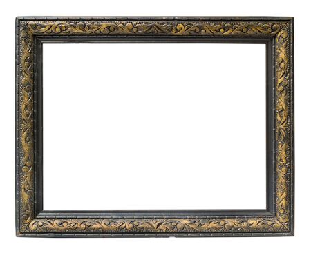 Empty horizontal picture frame at white backgroundの写真素材
