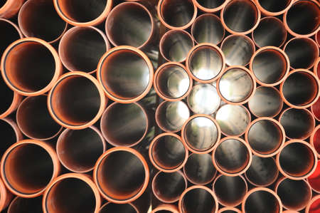 Tubes circles background backlit sunlightの写真素材