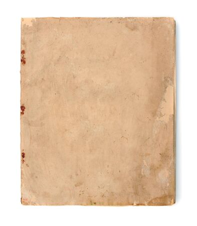 Vintage yellow obsolete paper at white backgroundの写真素材