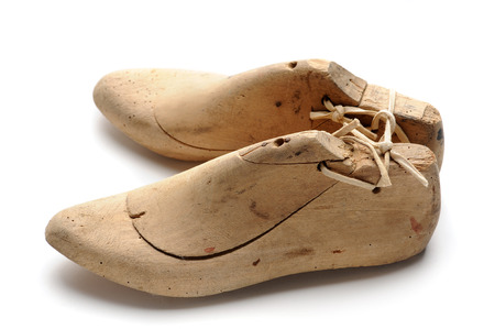 Pair of vintage wooden shoe lastsの写真素材