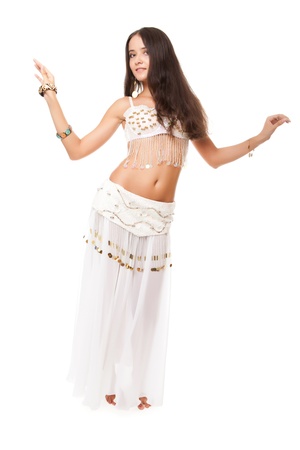 young lovely woman belly dancer. studio shot.の写真素材