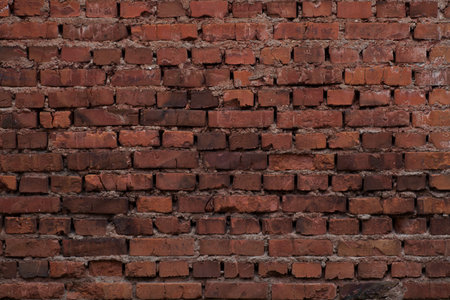 old red brick wall for background or texture 