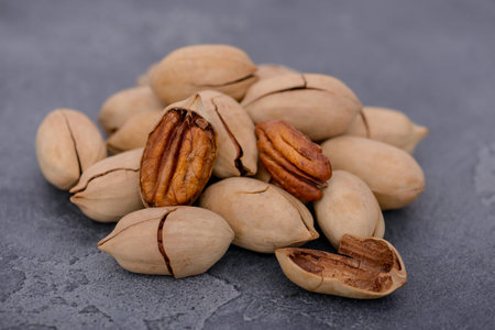 Close-up pecan nuts.