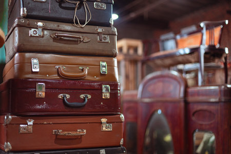 garage sale, antique store, flea market backgroundの写真素材