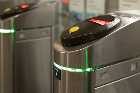 access only by tickets, automatic ticket reader, security and access control system, closed...