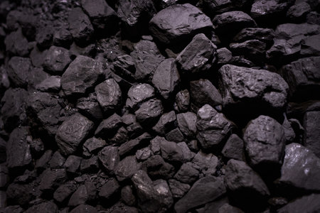 coal, natural fuel, minerals, mining and ecologyの写真素材