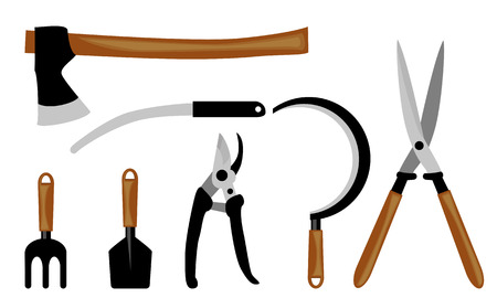 A set of garden tools out of eight subjectsのイラスト素材