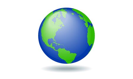 Vector planet earth color with painted continentsのイラスト素材