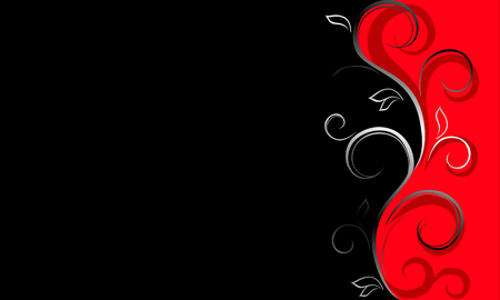 background of red and black curls on the right edgeのイラスト素材